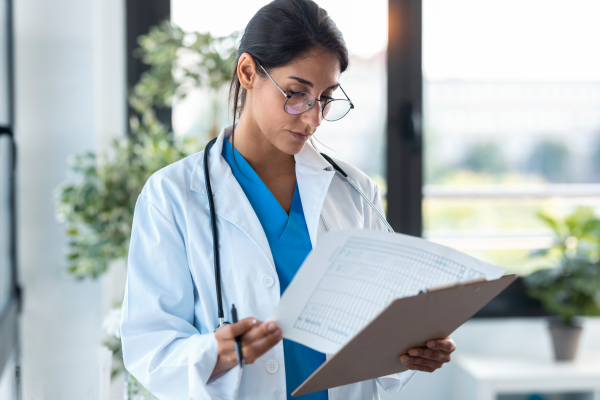 Doctor reviewing patient records